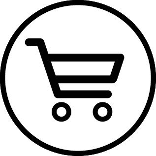 Minimalistisches Icon eines Einkaufswagens